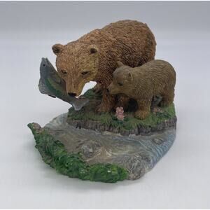 Grizzly Bears with Fish Mother & Cub by Russ Berrie Item No. 14651